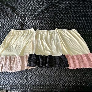 Lace Skirt Extender Slips, Ladies Size S